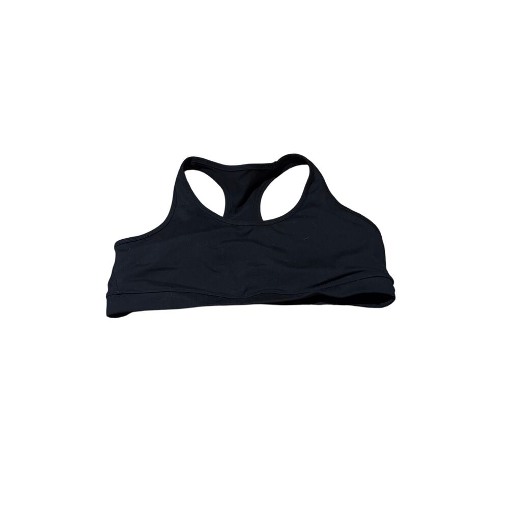 Gap fit L large black racer back shelf bra supportive nwt